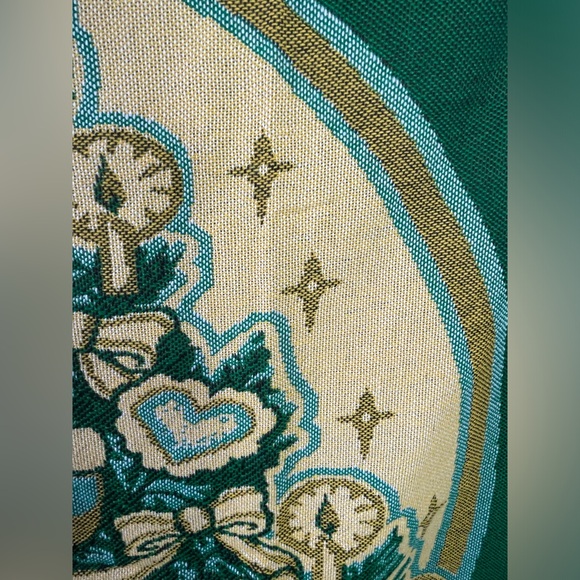 Northwest Company Christmas Tree Tapestry Throw Blanket Teddy Bears Bows Hearts - Picture 4 of 9